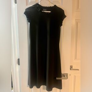 Small Cap Sleeve Knee Length Black Dress